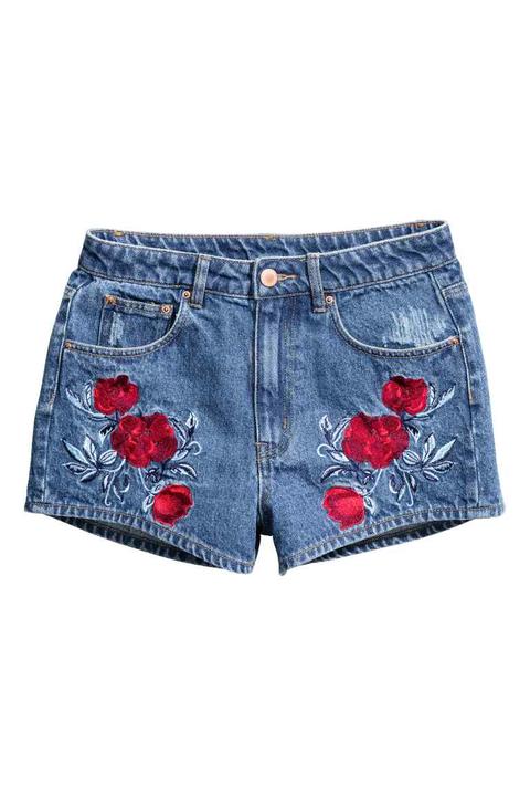 Shorts Di Jeans Ricamati