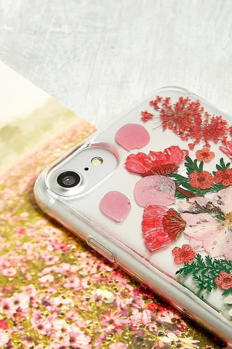 Red pressed flower phone case Clearance
