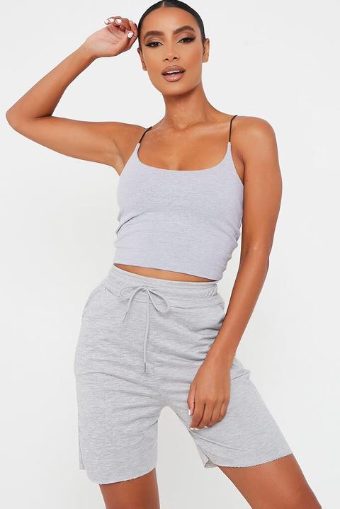 Grey Drawstring Lounge Shorts , Grey