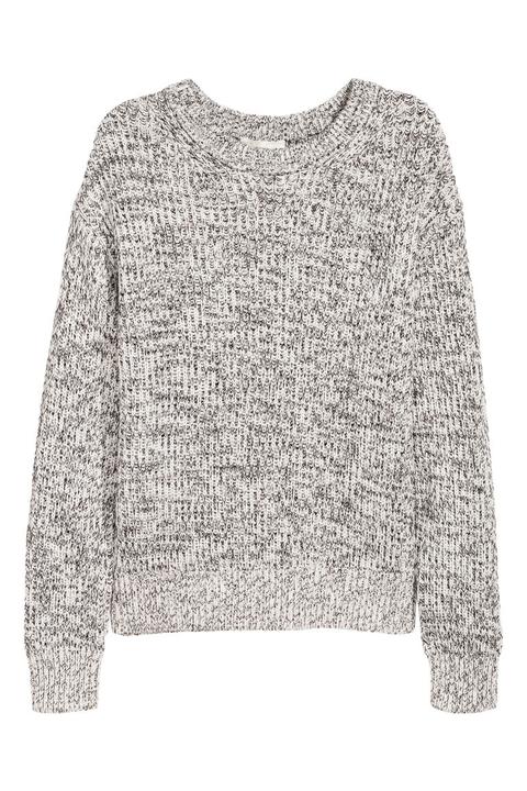 H & M - Pullover In Maglia A Coste - Marrone