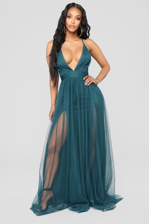 On The Runway Maxi Dress - Teal