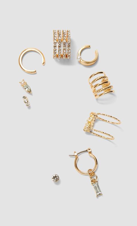 5er-set Ear Cuffs Und Ohrringe Gelb