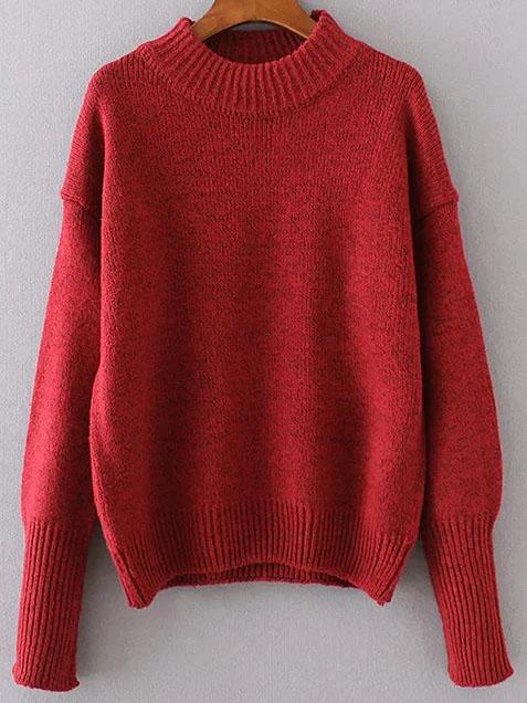 Maglione Spalle Cascanti Girocollo Rosso