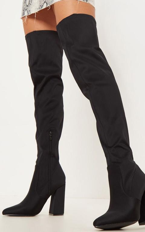 Black Over The Knee Point Boot