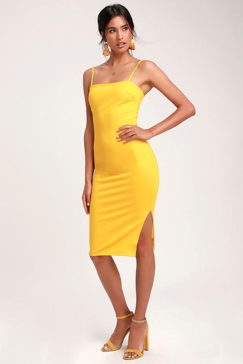 lulus yellow midi dress