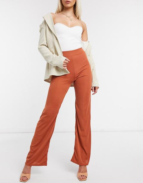 Club L London Wide Leg Trouser Co Ord In Rust-orange