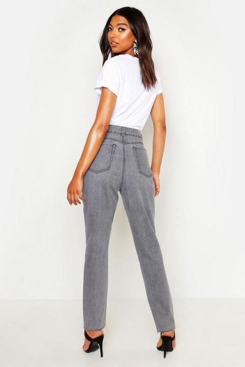 Womens Tall Fray Hem Straight Leg Jeans 