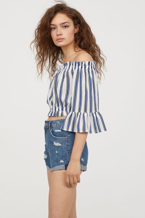 Kurze Off-shoulder-bluse