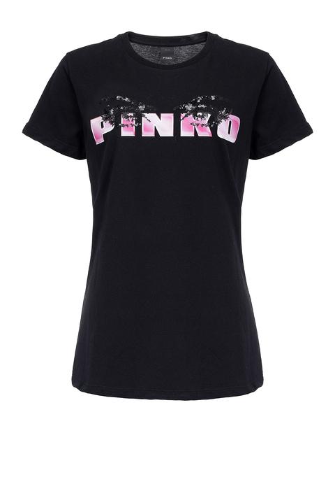 T-shirt Con Stampa E Paillettes