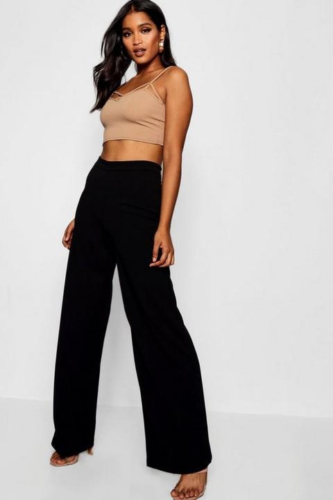 Womens Wide Leg Trouser - Black - 8, Black