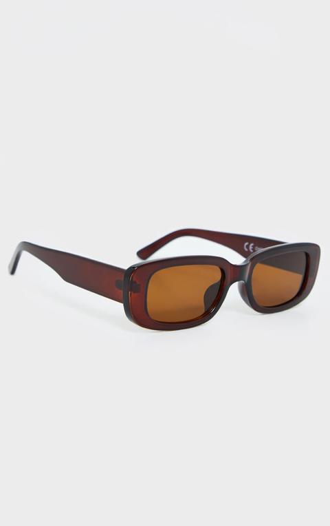 Brown Chunky Square Frame Sunglasses