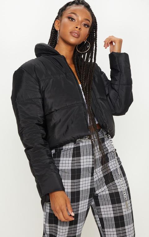 Black Puffer Cropped Jacket