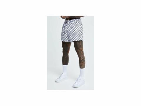 Siksilk Monogram Swim Shorts - White