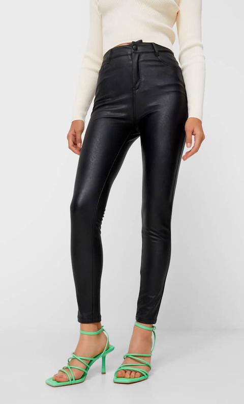 Stradivarius Pantalon Taille Haute Noir 36