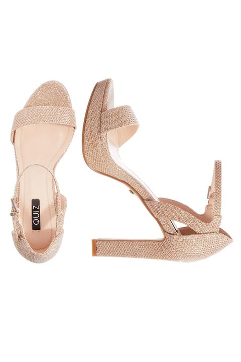 quiz sandals rose gold