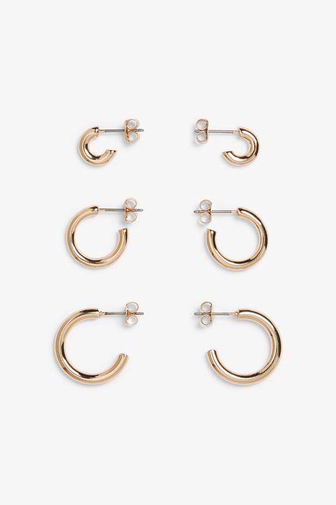 Assorted Hoop Earrings - Gold