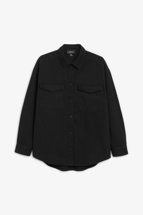 Twilled Cotton Shirt - Black