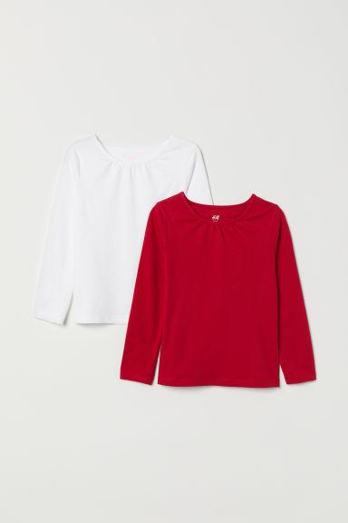 H & M - Maglie A Maniche Lunghe, 2 Pz - Rosso