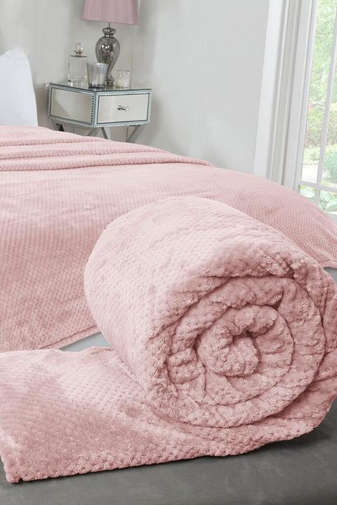 Blush Pink Oversize Waffle Throw