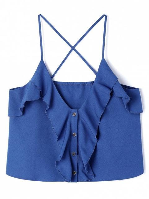 Top Sin Mangas Con Volantes De Criss Cross