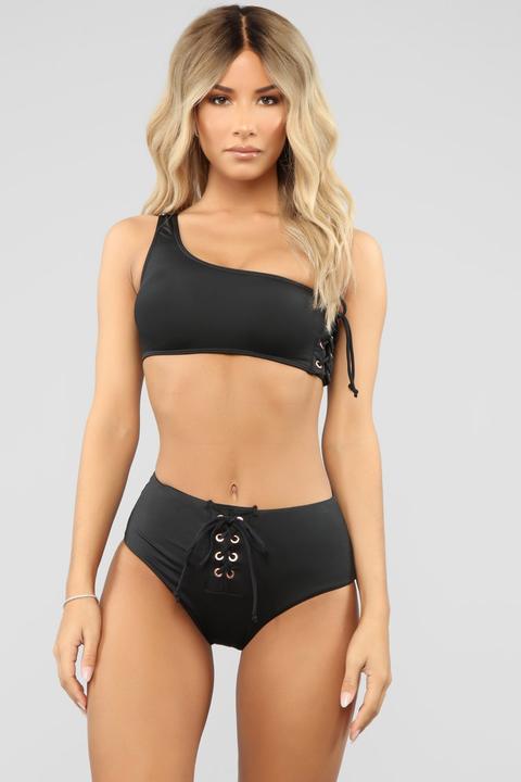 Lace It Up Bikini - Black