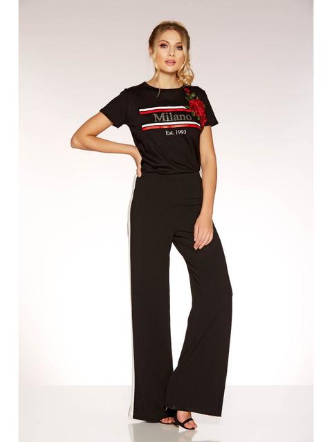 Black Red And Cream Stripe Trousers