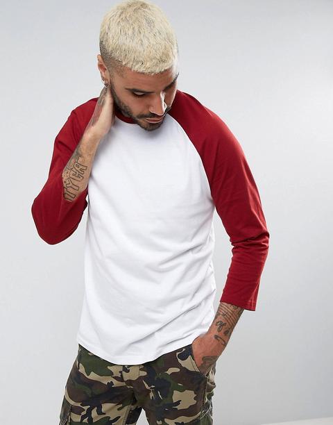 Asos - Maglia Comoda A Maniche Lunghe Raglan - Bianco