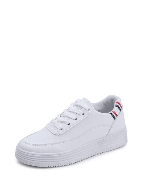 Sneakers Stringate Con Dettagli A Righe