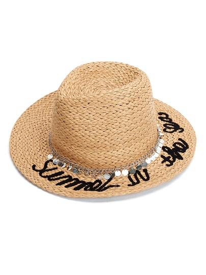 Sombrero De Paja Con Diseño De Cadena