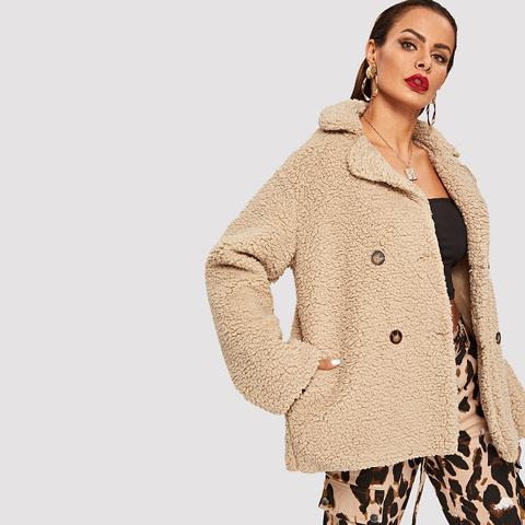 Chaqueta Teddy Con Botones