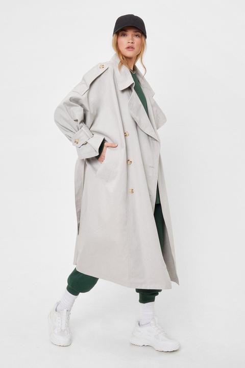 Womens Oversized Longline Trench Coat