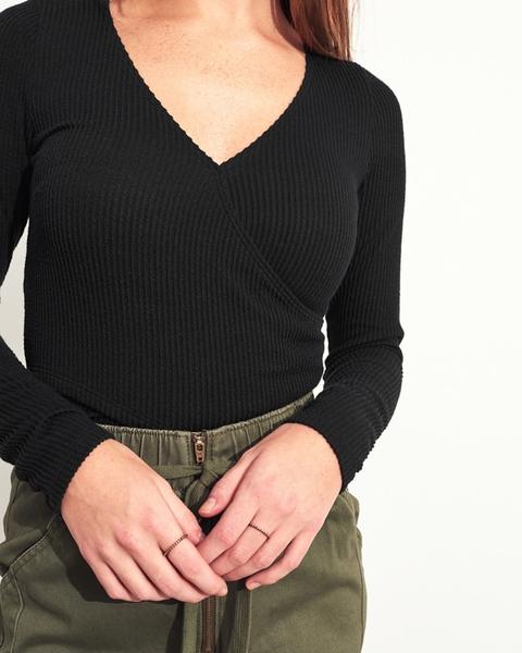hollister wrap front top