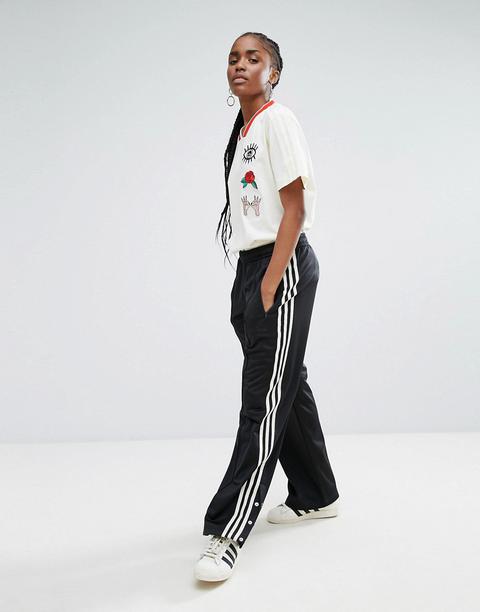 Adidas Originals - Embellished Arts - Pantaloni Con Fondo Ampio Con Bottoni A Pressione - Nero