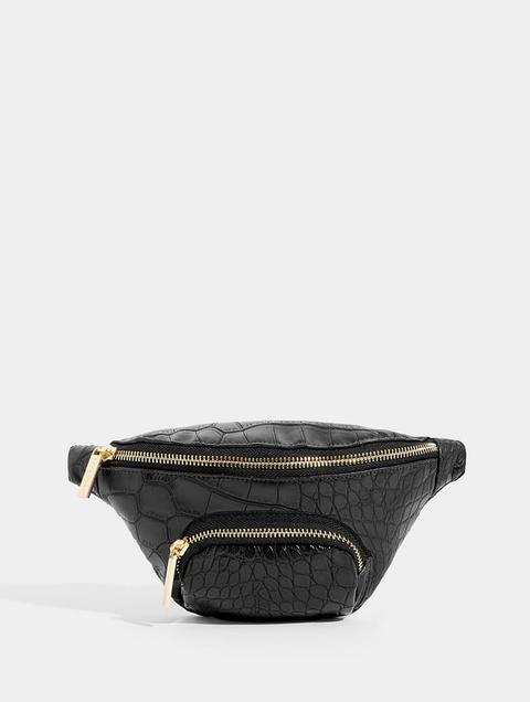 Black Croc Bum Bag