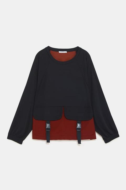 zara colour block sweatshirt