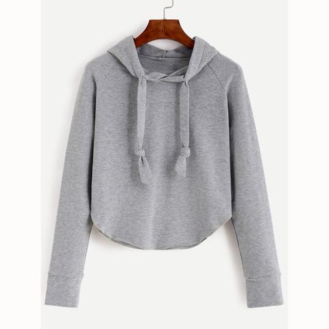 Grigio Manicotto Di Raglan Felpa Con Cappuccio