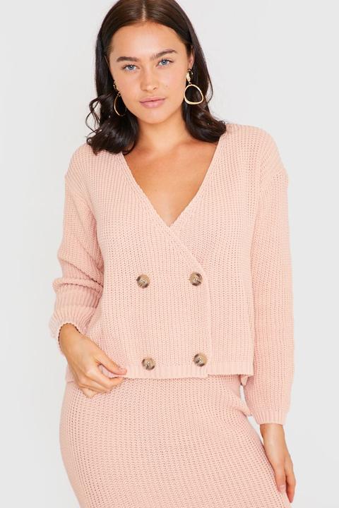 double breasted knitted cardigan