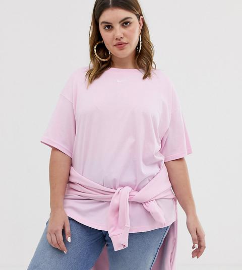 Camiseta Estilo Boyfriend Rosa De Nike Plus