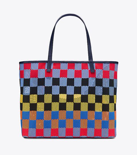 Checkered Mesh Tote
