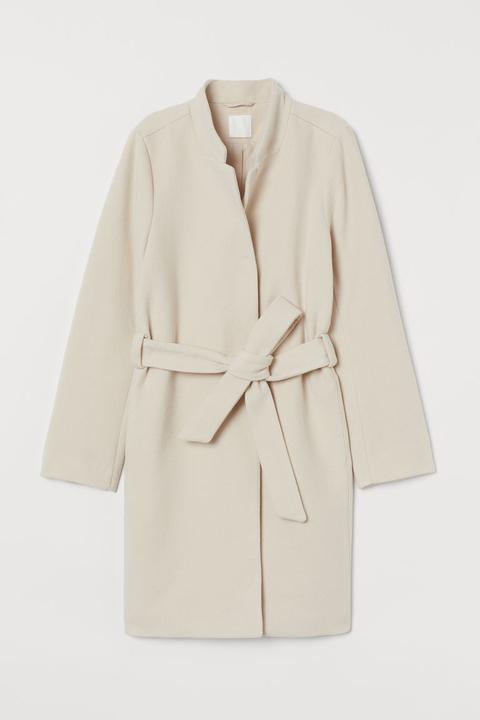 Manteau Avec Ceinture À Nouer - Beige