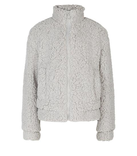 Girls Grey Ring Pull Teddy Jacket New Look from NEW LOOK on 21