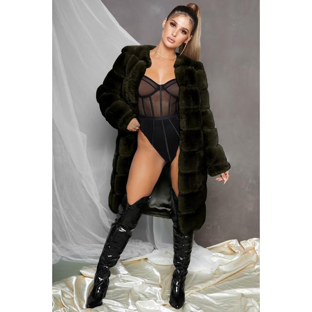 Executive Longline Panel Faux Fur Coat – Oh Polly US