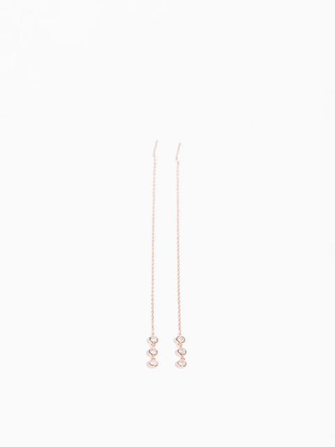 Pendientes Largos 925 Sterling Silver & Rose Plate