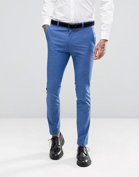 Asos - Pantaloni Da Abito Blu Super Skinny - Blu