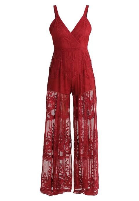 Honey Punch Tuta Jumpsuit Wine