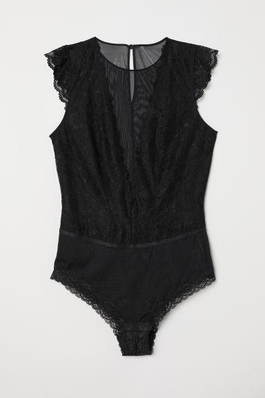 Body Aus Spitze - Schwarz - Damen