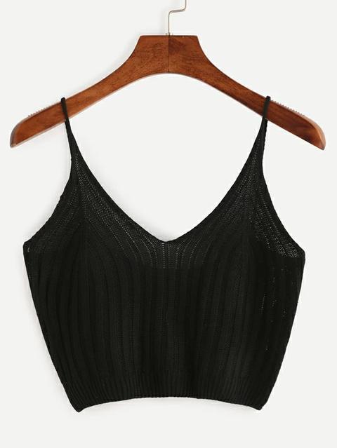 Top Cami De Punto -negro