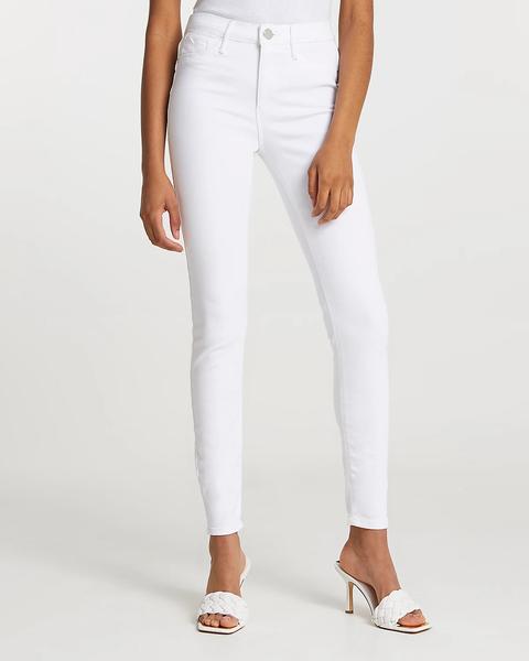 White Molly Mid Rise Bum Sculpt Skinny Jeans