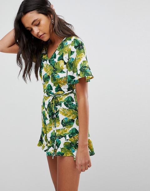 Mono Corto Con Estampado De Palmeras De Ax Paris