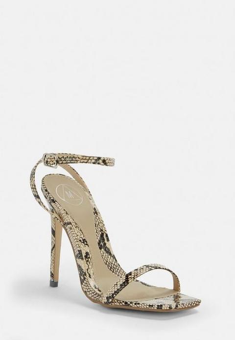 snake print barely there heels